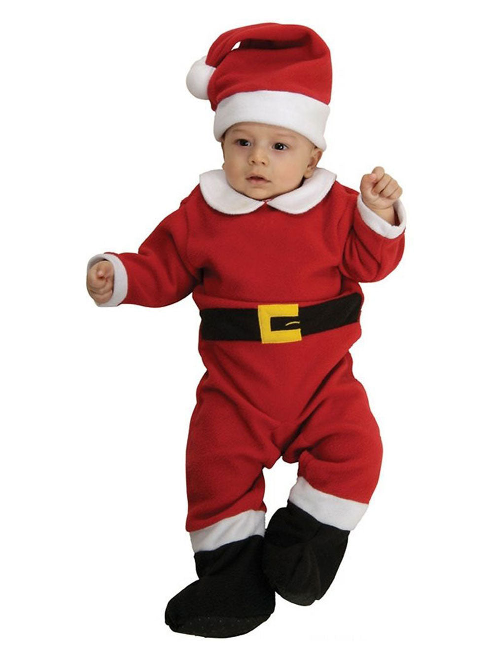 Women’s Santa Claus Christmas Costume Dress – Red Velvet with White Fur Trim - Image 4